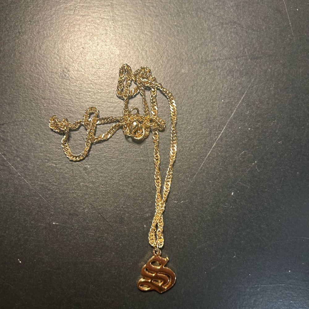 Gold Initial Pendant Necklace